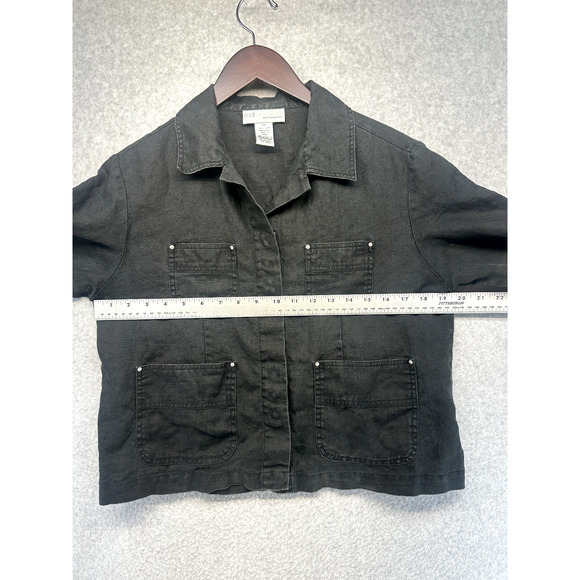 Real Comfort by Chadwicks Womens Button Up Jacket Size 8P Black Long Sleeve - Picture 7 of 10